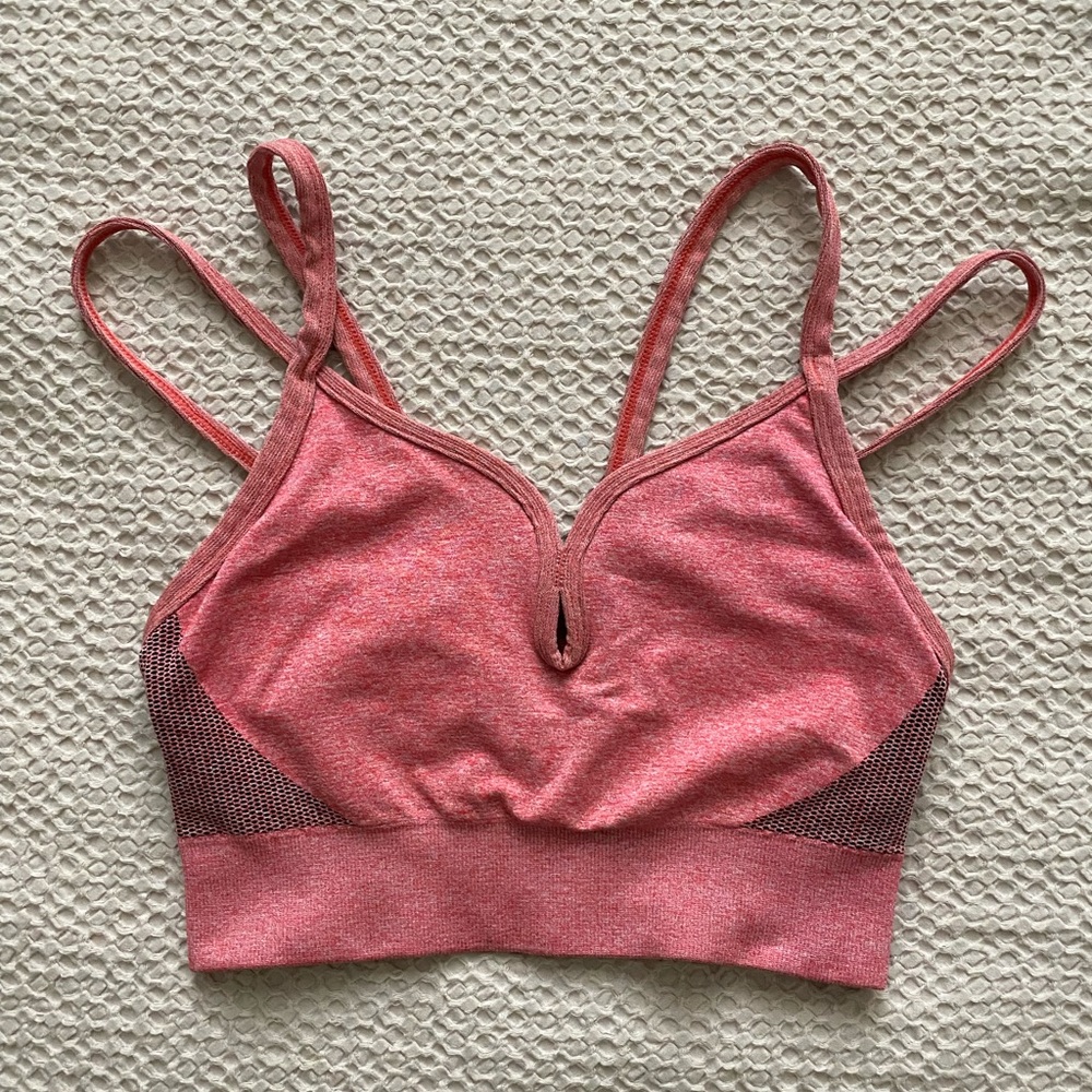 Zella Women's Body Rhythm Yoga Sports Bra Heathered Red